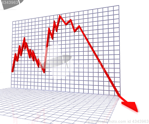 Image of Red Graph Shows Sales Or Turnover