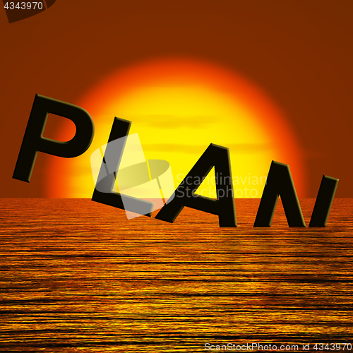 Image of Plan Word Sinking As Symbol for Failing Goals