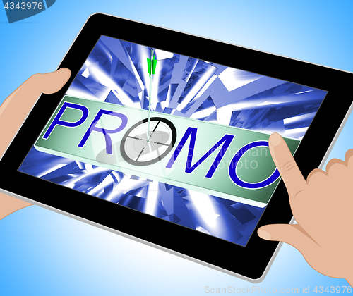 Image of Promo Shows Promotion Discount Sale On Tablet