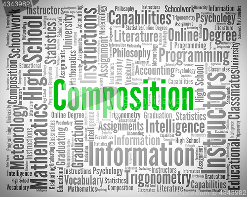 Image of Composition Word Shows Literary Work And Creation