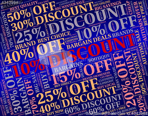 Image of Ten Percent Off Indicates Retail Bargain And Word