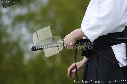 Image of aikido with the traditional japanese sword