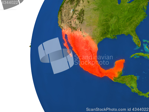Image of Mexico on globe