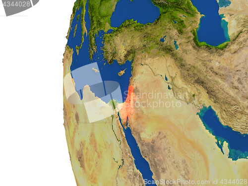 Image of Israel on globe