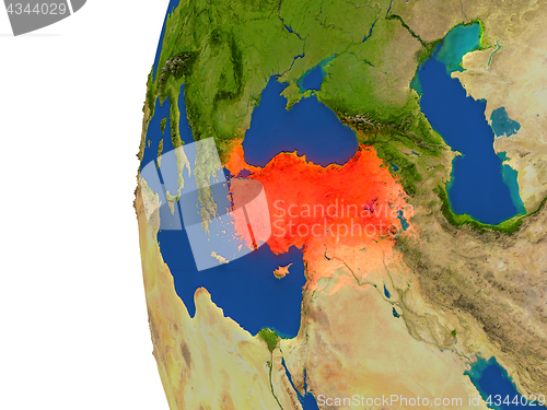 Image of Turkey on globe
