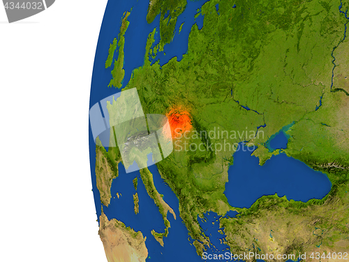 Image of Slovakia on globe