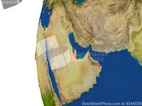 Image of Qatar on globe