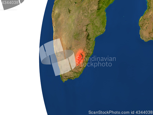 Image of Lesotho on globe