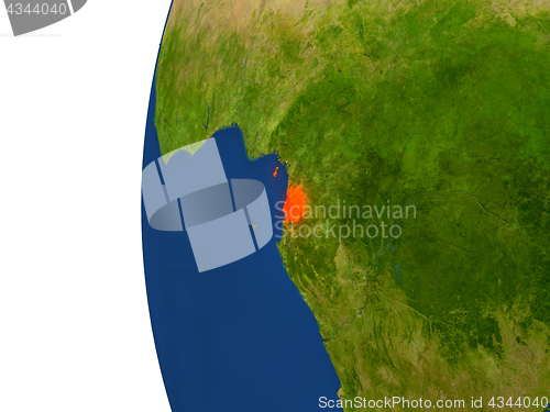 Image of Equatorial Guinea on globe