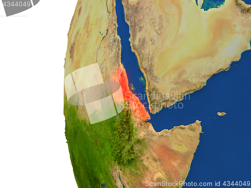 Image of Eritrea on globe