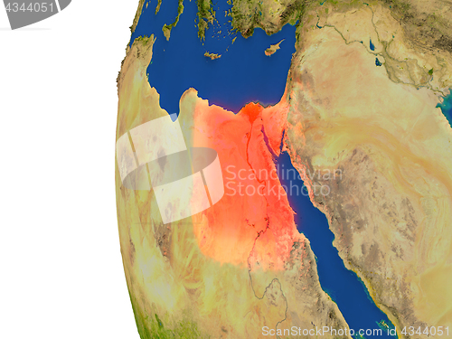 Image of Egypt on globe
