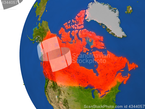 Image of Canada on globe