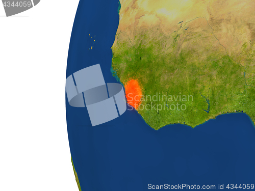 Image of Sierra Leone on globe