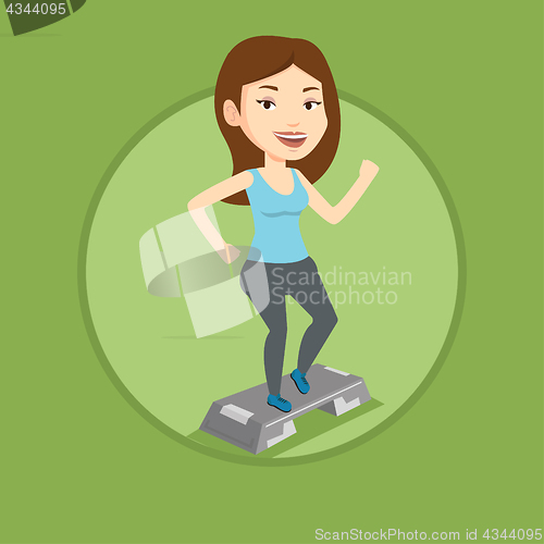 Image of Woman exercising on steeper vector illustration.