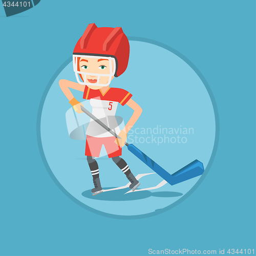 Image of Ice hockey player vector illustration.