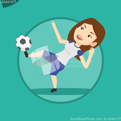 Image of Soccer player kicking ball vector illustration.