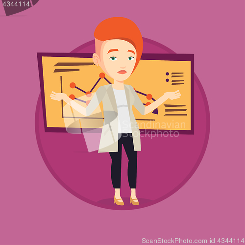 Image of Bankrupt business woman vector illustration.