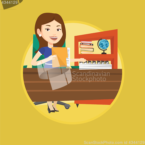 Image of Office worker working with documents.