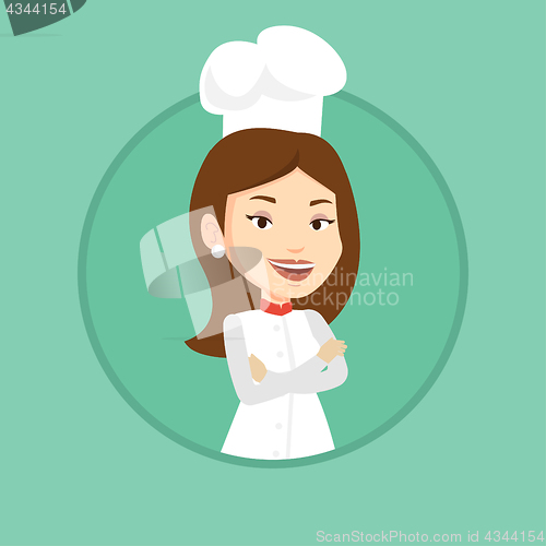 Image of Confident female chef with arms crossed.