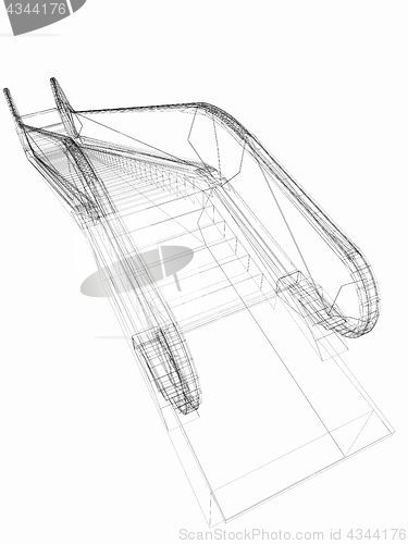 Image of Single escalator. 3d illustration