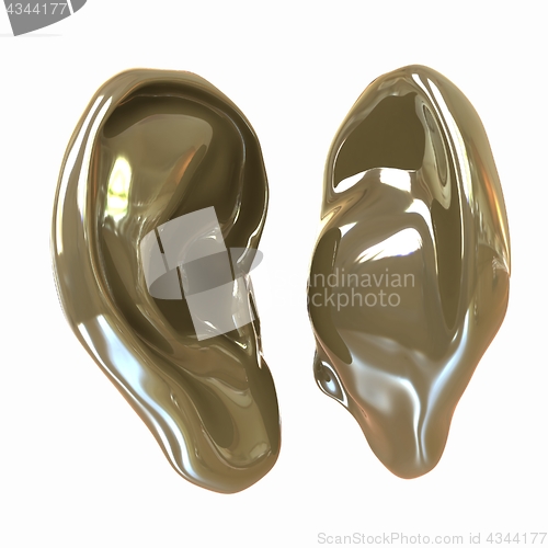 Image of Ear model. 3d illustration