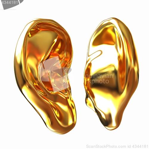 Image of Gold Ear model. 3d illustration