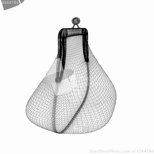 Image of purse on a white. 3D illustration