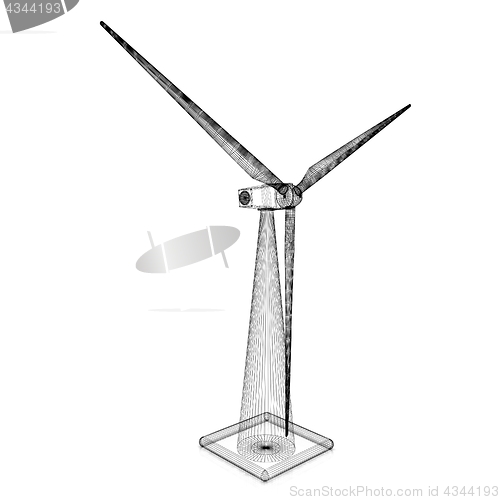 Image of Wind generator turbines icon. 3d illustration