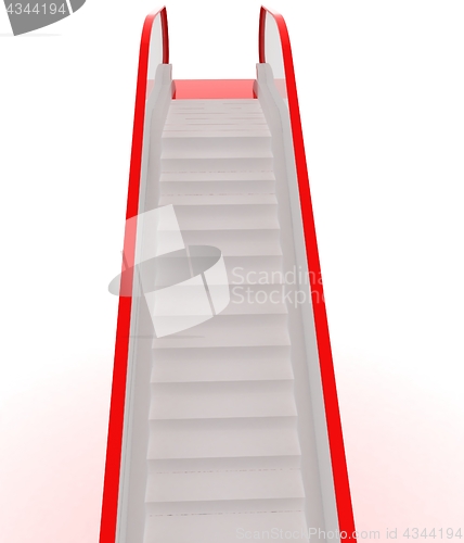 Image of Single escalator. 3d illustration