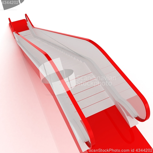 Image of Single escalator. 3d illustration