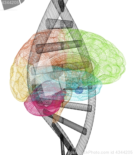 Image of DNA and heart medical concept. 3d illustration