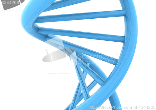 Image of DNA structure model on white. 3D illustration