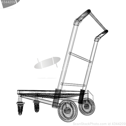 Image of Trolley for luggage at the airport. 3D illustration.