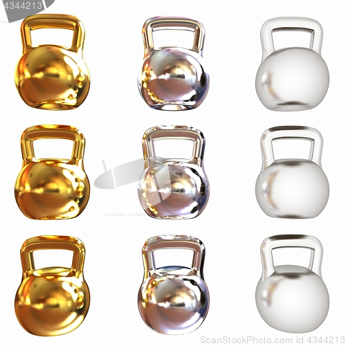 Image of A set of sports items - weights. 3d illustration