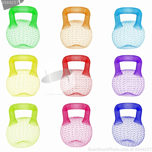Image of A set of sports items - weights. 3d illustration