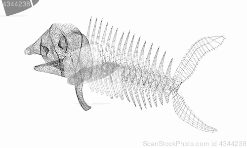 Image of Fish bone icon. 3d illustration
