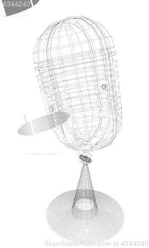 Image of microphone. 3d illustration