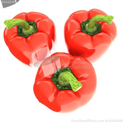 Image of Red bulgarian pepper. 3d illustration