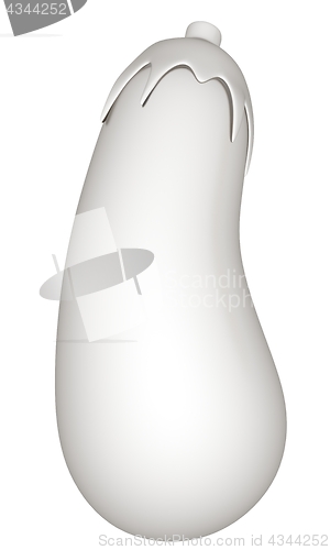 Image of Metal Eggplant icon. 3d Illustration