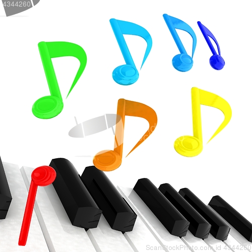 Image of music notes  background. 3D illustration