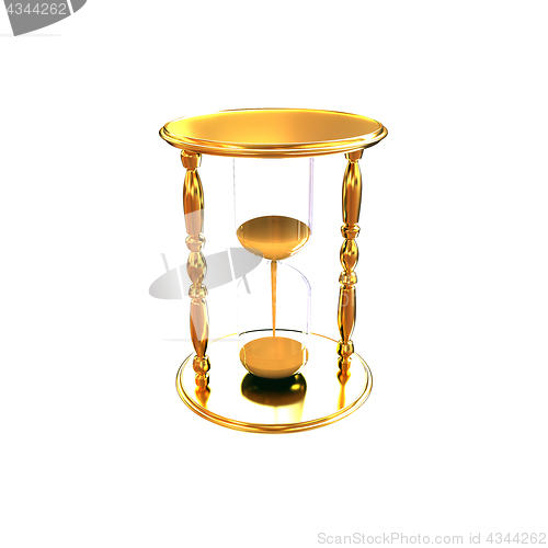 Image of Golden Hourglass. 3d illustration