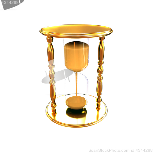 Image of Golden Hourglass. 3d illustration
