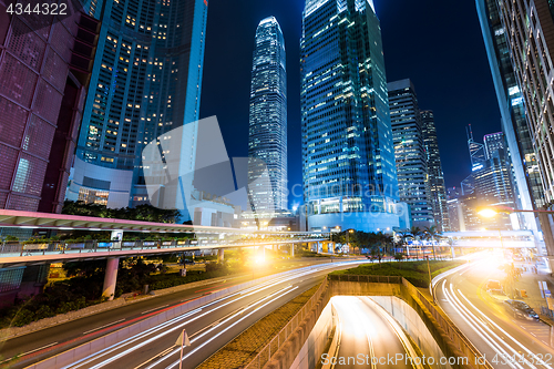 Image of Hong Kong with traffic trail