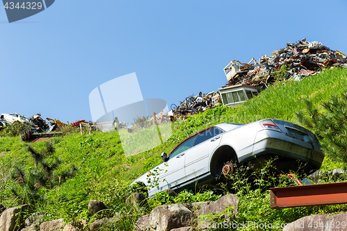 Image of Landfill with blue sky