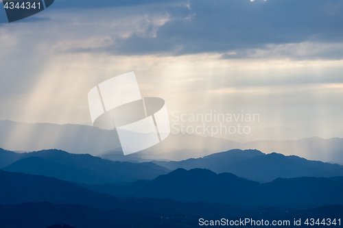 Image of Mountain and sunlight with cloud