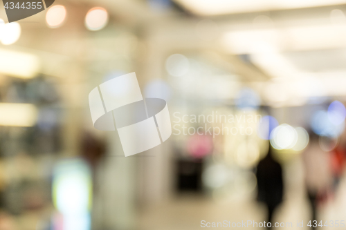 Image of Blur inside office building with bokeh light background