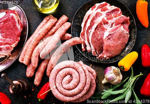 Image of meat and sausages