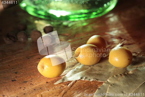 Image of green olives with other spices