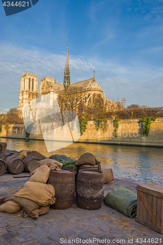 Image of Docks of Notre Dame Cathedral in Paris 