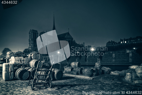 Image of Docks of Notre Dame Cathedral in Paris 